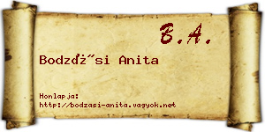 Bodzási Anita névjegykártya