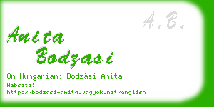 anita bodzasi business card